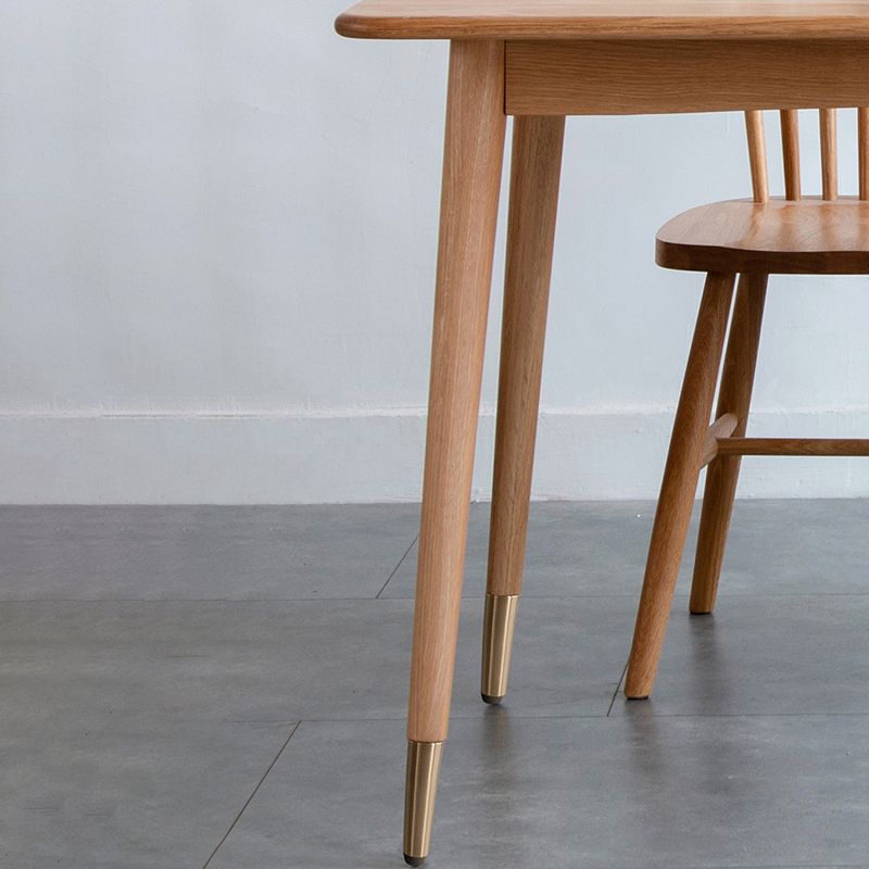 Table rectangulaire en bois de chêne, Table de salle à manger moderne avec 4 pieds pour Restaurant