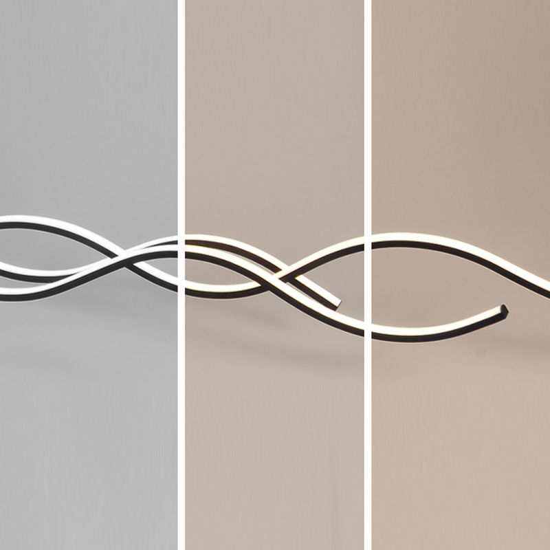 1 luminaire de plafond linéaire à LED de lumière Nouveau pendentif en aluminium noir moderne