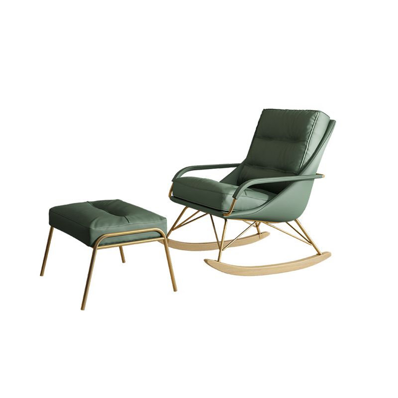 Glam Style Mother Feeding Sofa Rocking Chair Indoor Rocking Chair with Ottoman