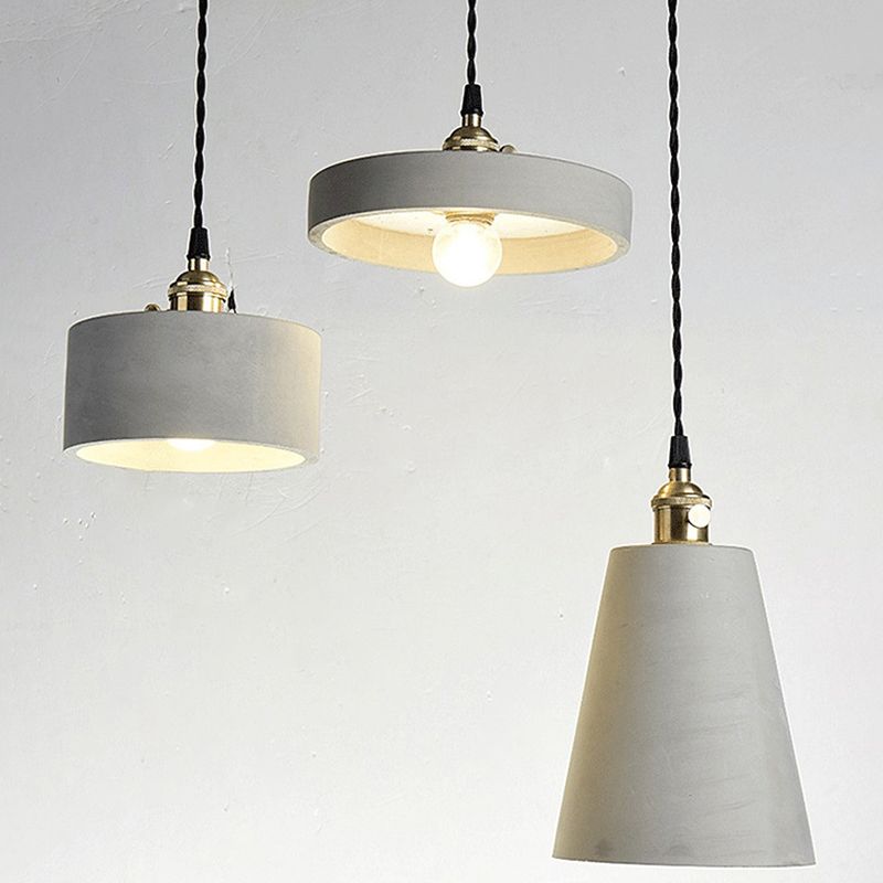 Luces de techo colgante de 1 luces con lámpara colgante de cemento moderna