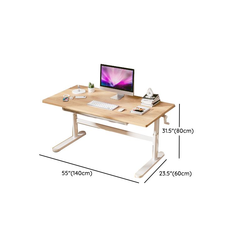 Natural Rectangular Writing Desk Modern Style Adjustable Office Desk