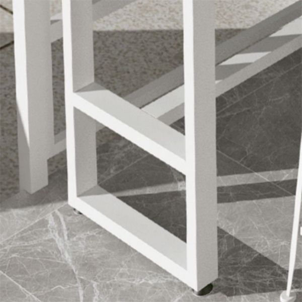 Industrial Artificial Wood Bar Table Set 1/5 Pieces Counter Table with White Stools