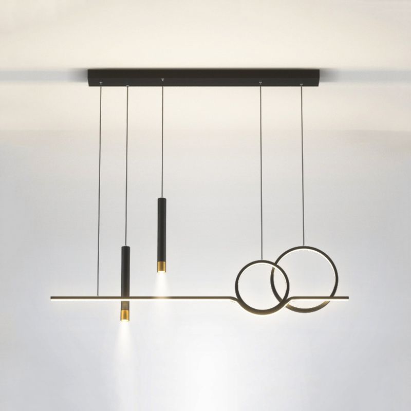 Multiple-Light Geometric Island Light Fixtures Modern Metal Island Pendant Dining Room