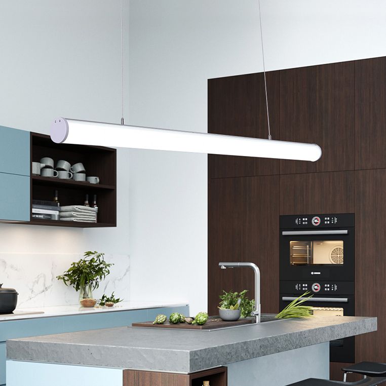 Aluminium Island Leuchte Einfacher Stil 1-Licht-Zylinderrestaurant LED Hanging Lampe