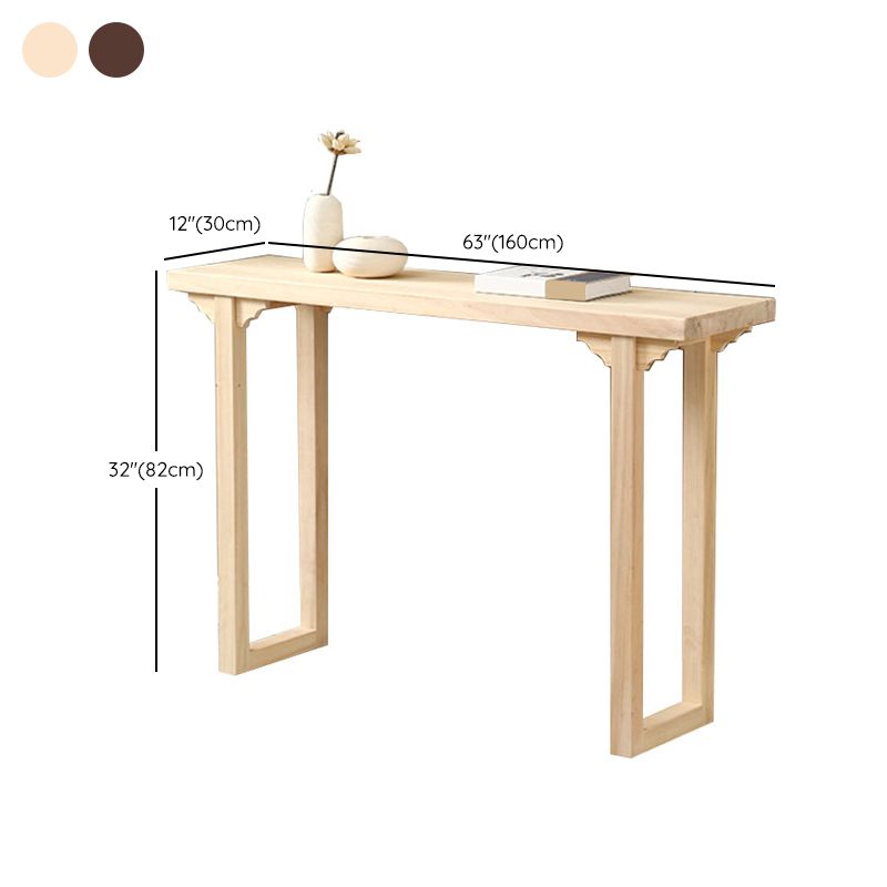 12 inch Wide Accent Table Mid-Century Modern Rectangle Wood Console Table for Hall