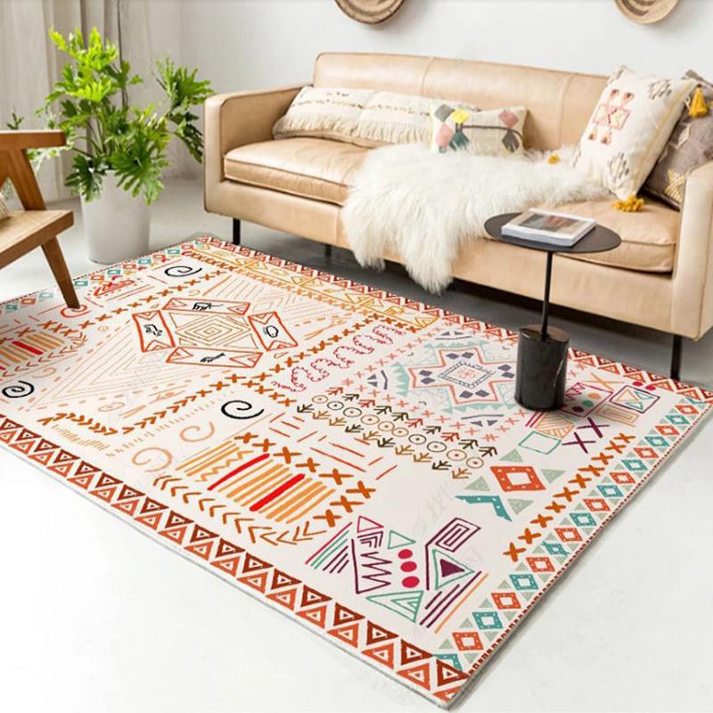Vintage Parlor Rug Multicolor geometrisch patroongebied Tapijten Polypropyleen Petvriendelijk niet-slip achterstappert tapijt
