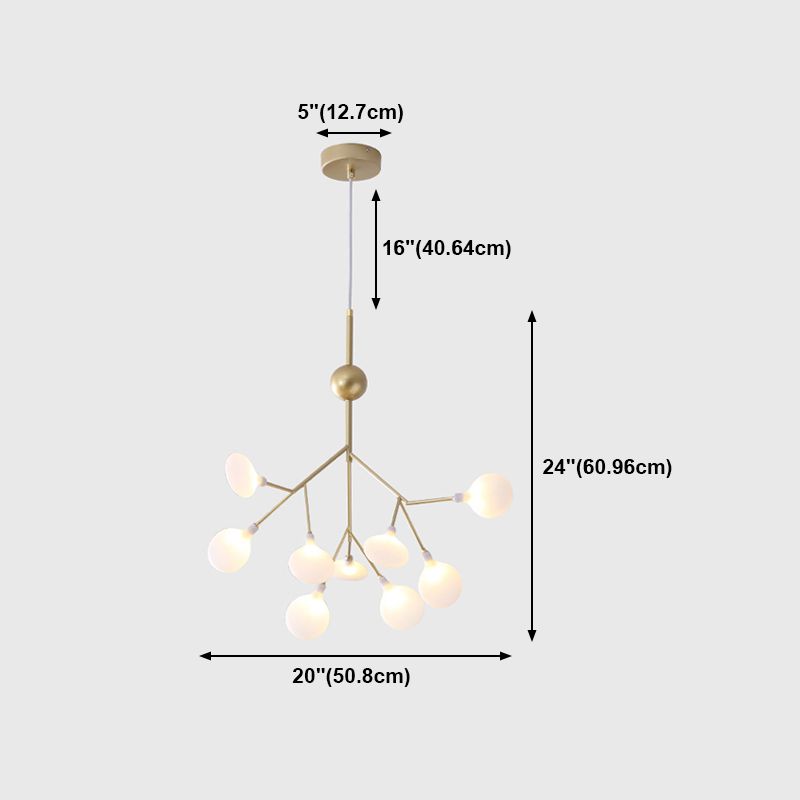 Zweig Form Kronleuchter moderner Glühen Kronleuchter Licht in Gold für Wohnzimmer