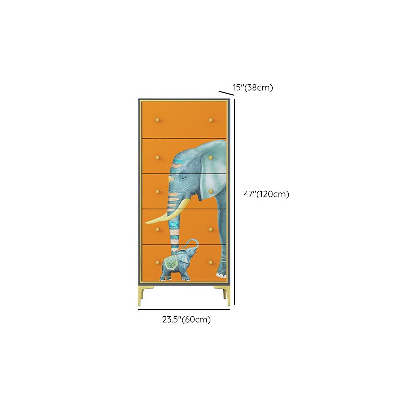 Glam Vertical Storage Chest Wooden Lingerie Chest with Drawers