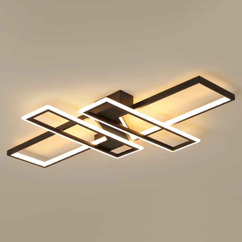 Traverse Semi Flush Mount Light Fixture Contemporary Metal Ceiling Light Fixture for Living Room
