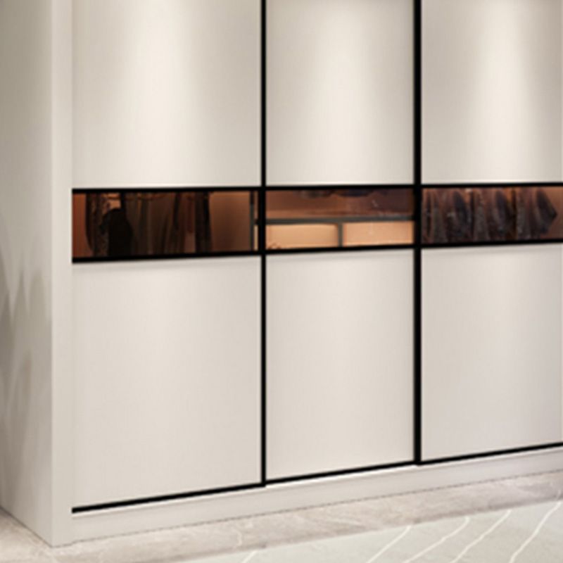 Modern Wooden Wardrobe Closet Bedroom Sliding Doors Storage Armoire