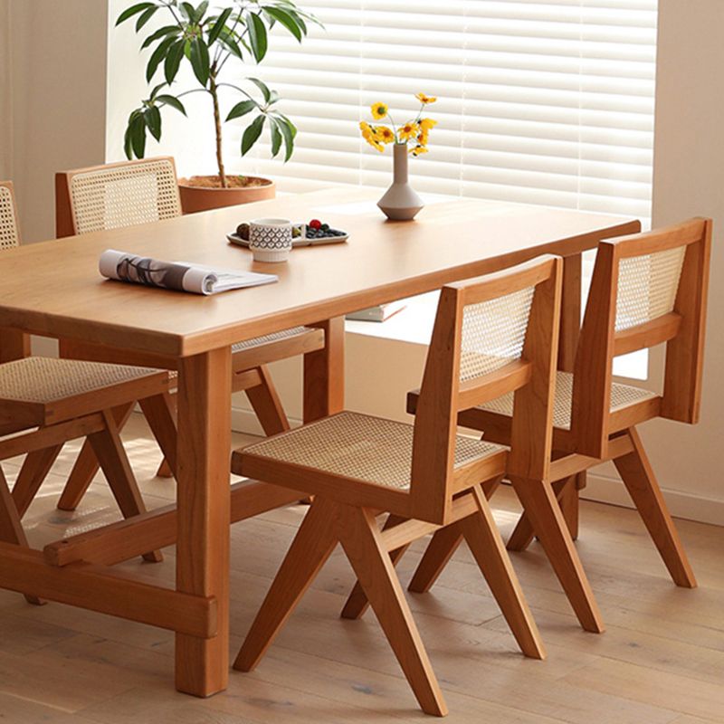 Wood Modern Dining Side Chair Cane Back Dining Chairs for Home