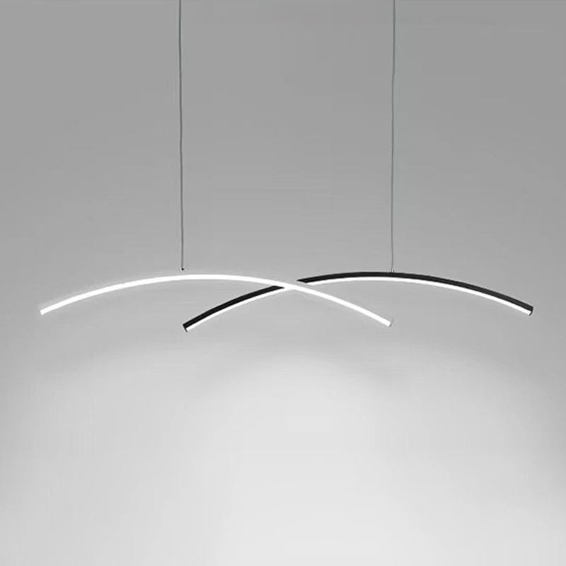 Accesorio de iluminación colgante de sala de estar sombreada LED Simplicidad colgante en blanco negro