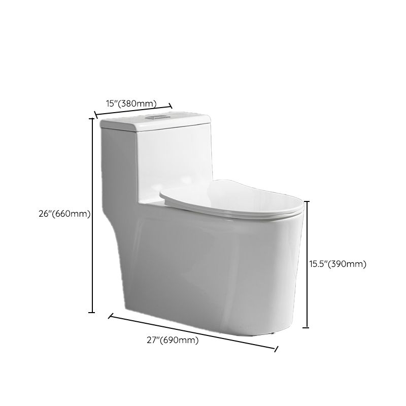 Contemporary Siphon Jet Flush Toilet White Urine Toilet with Seat for Bathroom