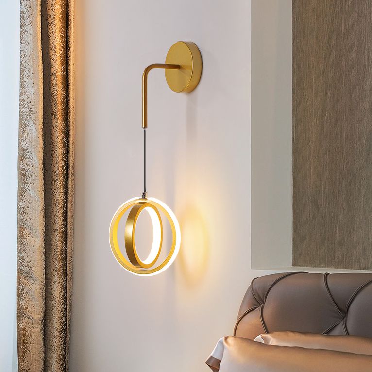 Circular Wall Light Fixtures Modern Minimalist Style Metal Sconces