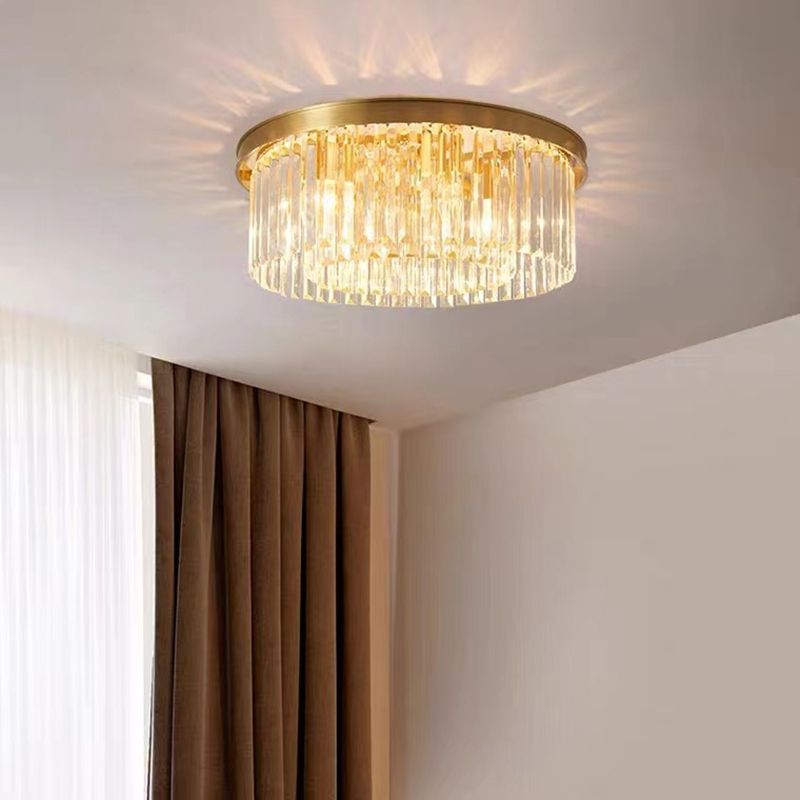 Modern Geometric Flush Mount Lights Crystal Flush Mount for Living Room