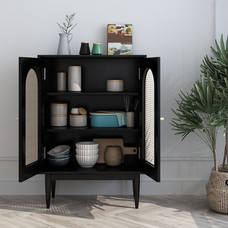 Modern Knobs Storage Cabinet Solid Wood Accent Cabinet with Door
