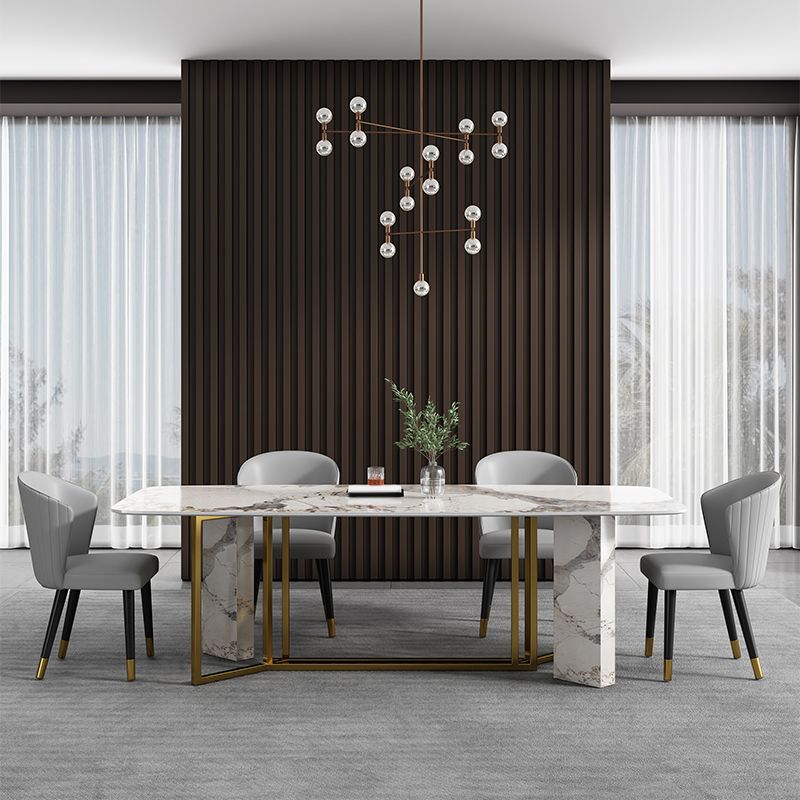 Rectangle Dining Site Table Traditional Luxury Stainless Steel Dinette Table