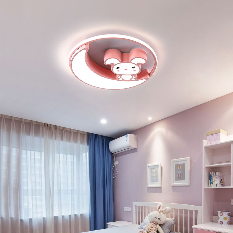 Children's room Flushmount Light Girl Bedroom Kindergarten Aisle Olphin Butterfly Cute Cartoon Creative Pink Eye Protection Lamps