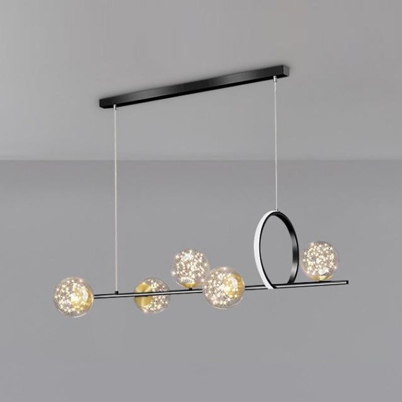 Luces de lámparas de la isla contemporánea Sphere Glass Island Lights para cocina