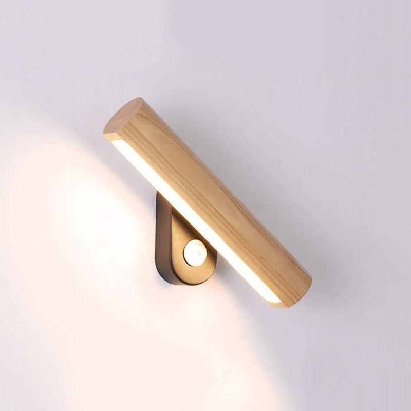 Modern Minimalist Style Linear Wall Mounted Light Fixture Wood Wall Mounted Lighting for Bedroom