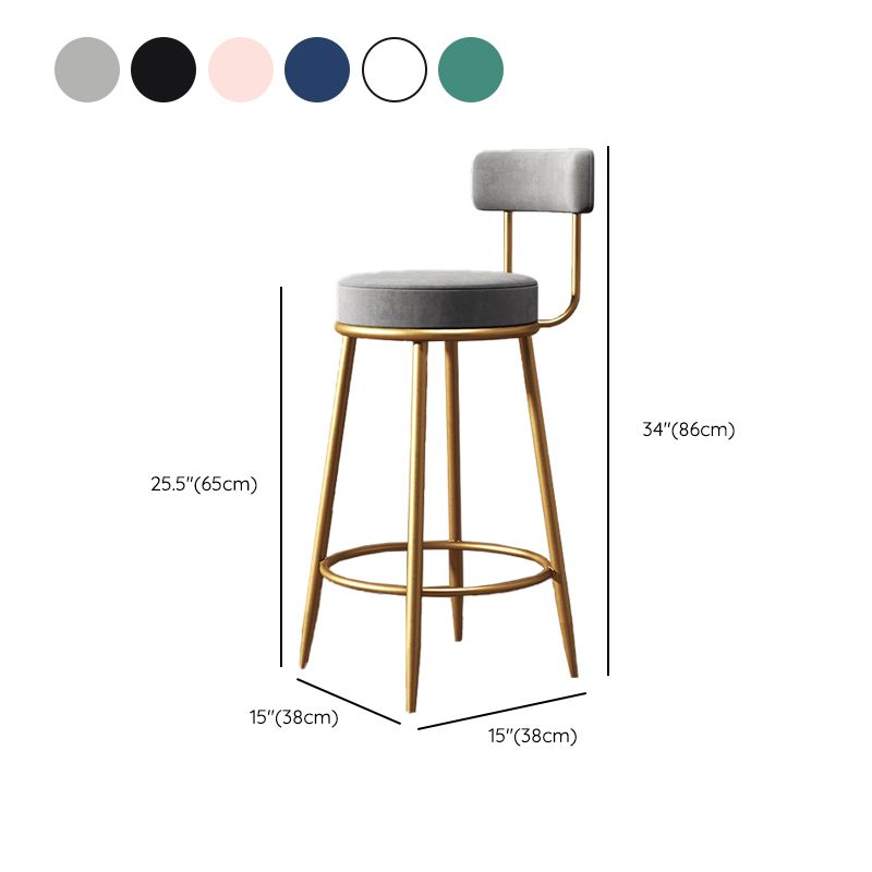 Industrial Velvet Counter & Bar Stools Matte Finish Indoor Stools