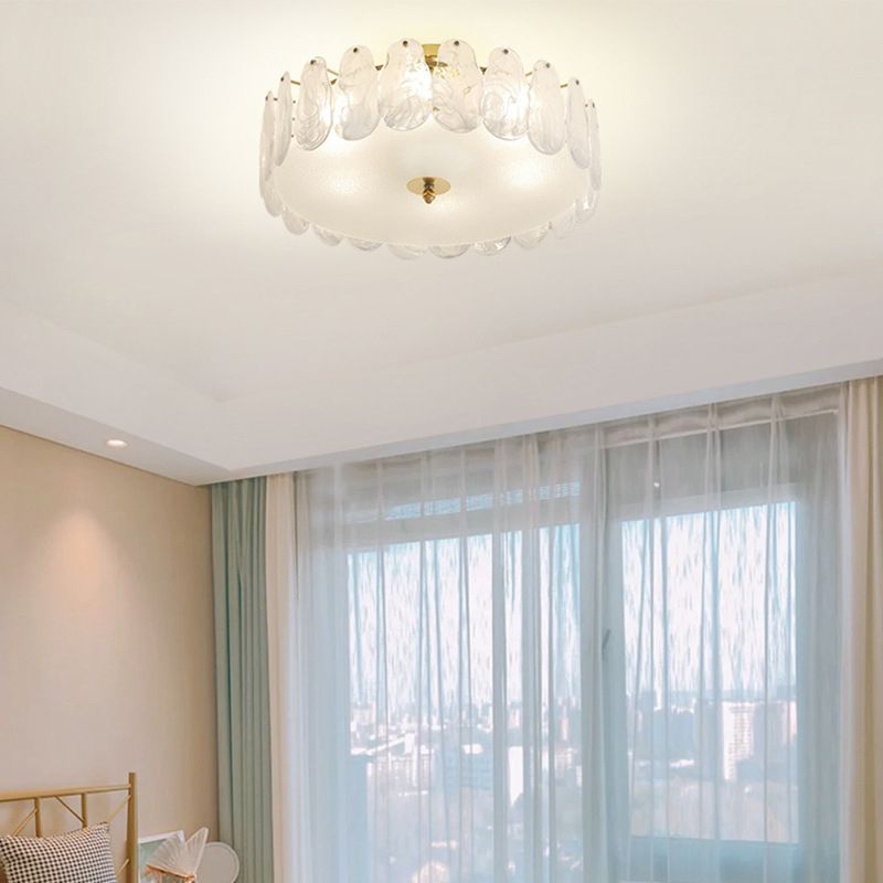 Multi Light Cylindrical Ceiling Lamp Modern Style Glass Ceiling Lighting for Living Room