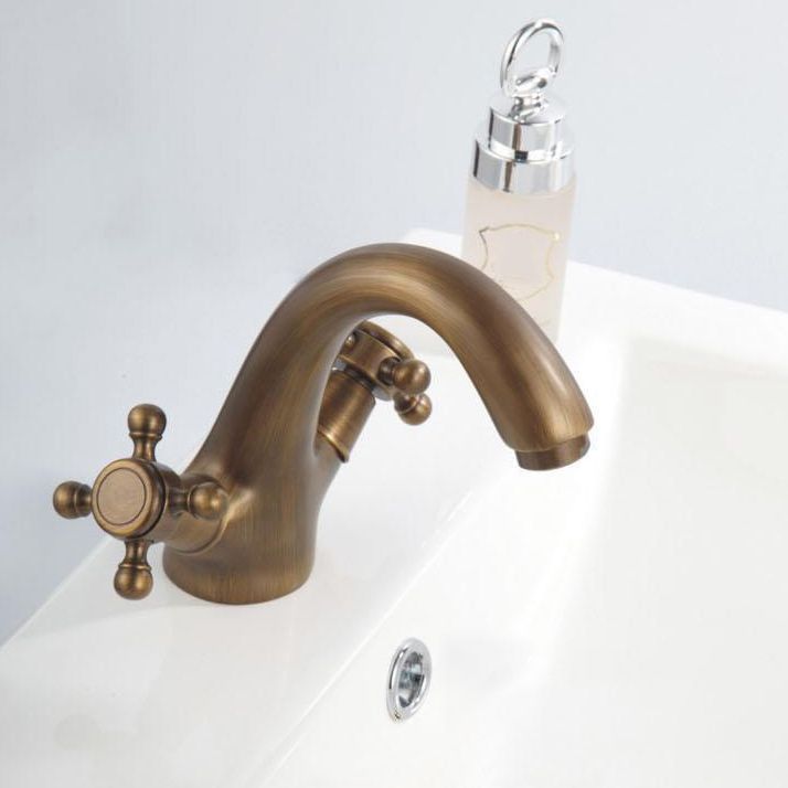 Industrial Wide Spread Bathroom 2 Faucet Cross Handles Lavatory Faucet