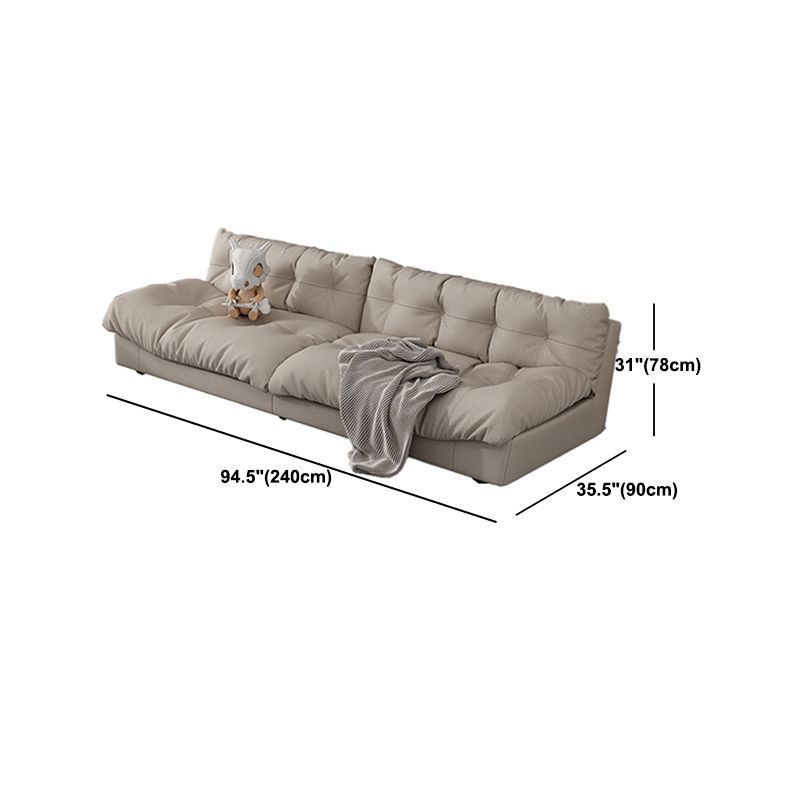 35.43" W x 30.70" H Armless Sofa Contemporary Standard Sofa with Biscuit Back
