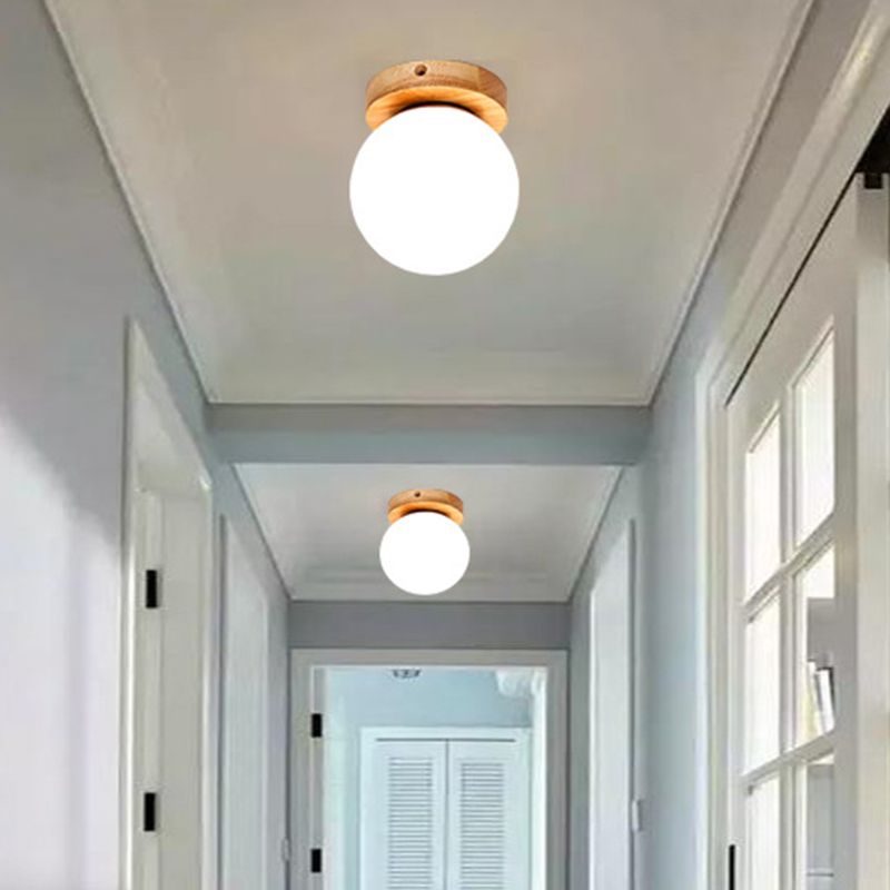 Semi-Flush-Chandelier-Ultra-intensive 1 helle weiße Glasdeckleuchten für den Flur