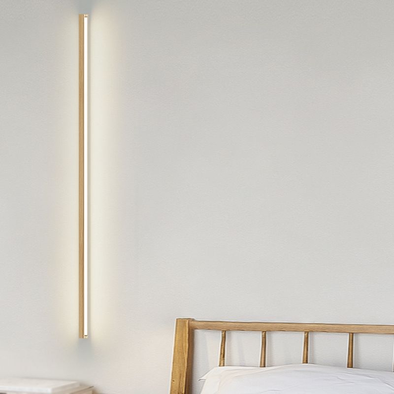 Multi Lights Linear Wall Mounted Lamps Modern Style Wood Wall Lights