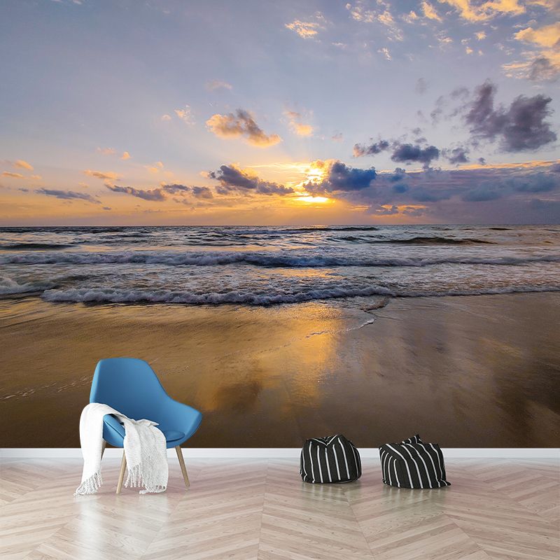 Sea Beach Photography Wallpaper Modern Living Room Wall Mural