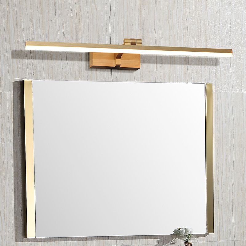 Linear Metal Wall Light Fixture Modern Style 1-Light Mirror Wall Mount Lighting