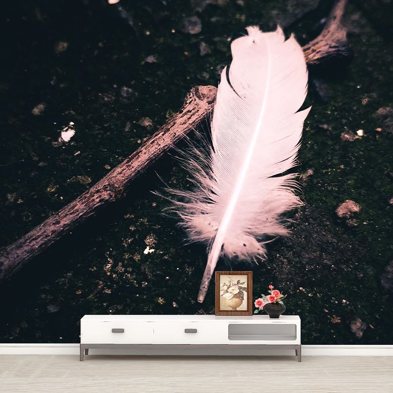 Horizontal Photography Bird Feather Mural Eco-friendly Decorative Wallpaper Wall Decor
