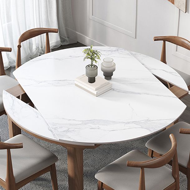 Eigentijdse ronde verlengbare eettafel gesinterde stenen eettafel voor keuken
