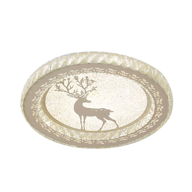 Edelstahl Kreis Unterputz Befestigung Modernismus LED Crystal-Block Unterputz Licht mit Hirsch Muster