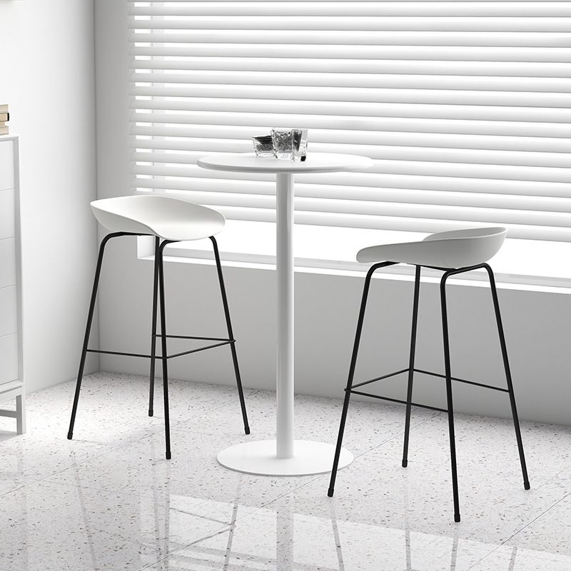 Contemporary Bar-stool Plastic Counter Bar Stool with Metal Legs for Kitchen