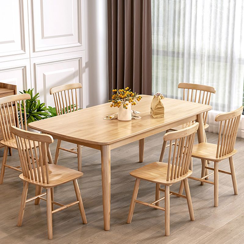 Moderne stijl rechthoek houten keuken eettafel rubberwood tafel met 4 poten