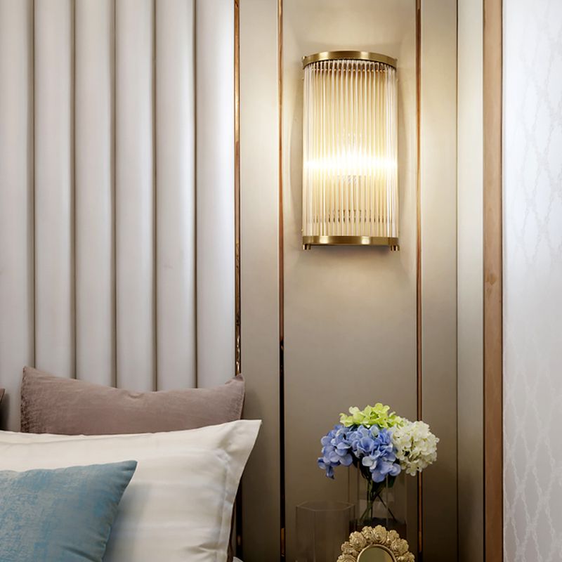 Iluminación de pared de medio cilindro de vidrio estilo de pared de múltiples luces de estilo moderno en oro