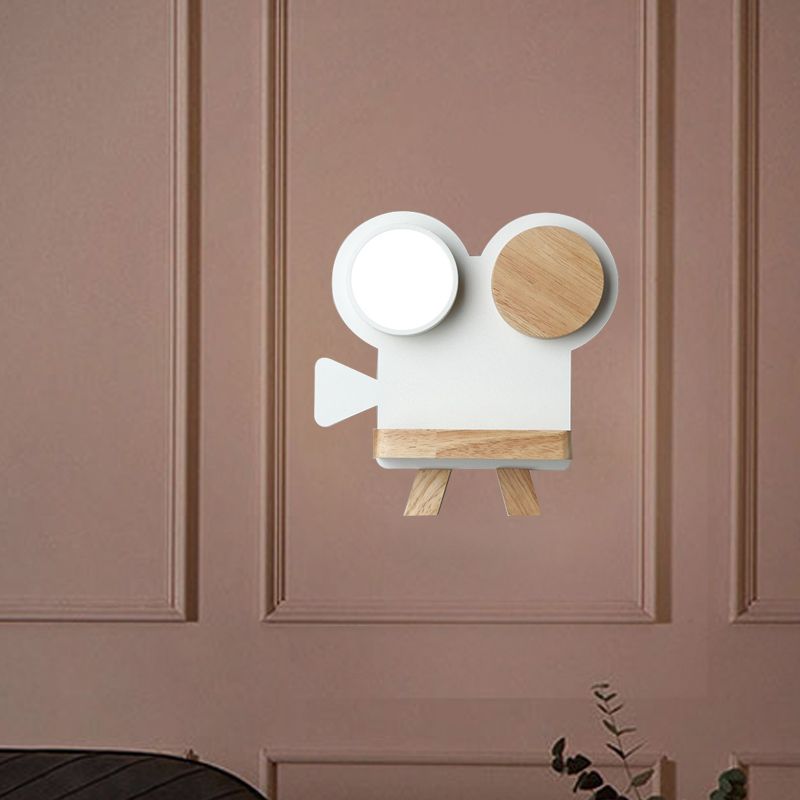 Lampe de prise de vue de la caméra lampe nordique gris fer gris / white-wood linge sconce mural avec fonction de rack