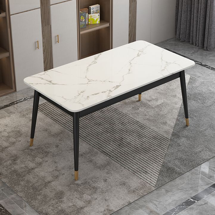 Modern Style Sintered Stone Dining Set with Rectangle Shape Dinette Set with 4 Legs Table