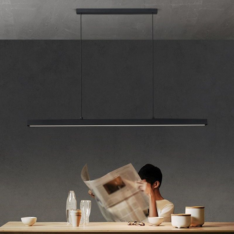 Metal Linear Shade Island Pendant Modern Style 1 Light Island Lighting for Living Room
