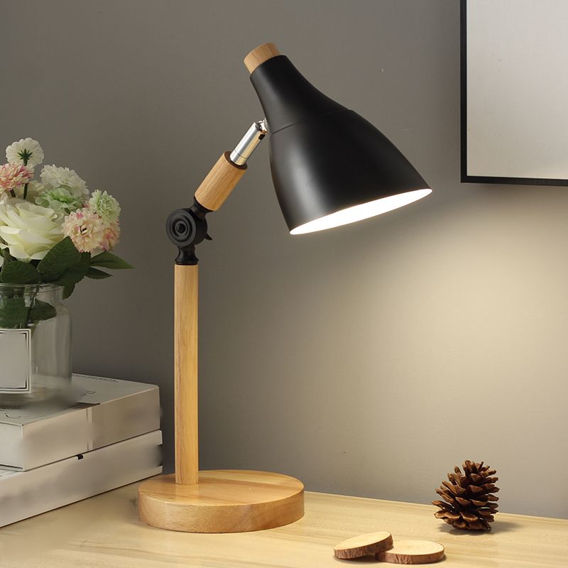 Modern Style Conical Table Lamp Metal 1-Light Nightstand Lamp
