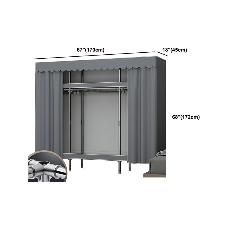 Modern Style Wardrobe Metal 2-Teir Wardrobe Closet for Bedroom