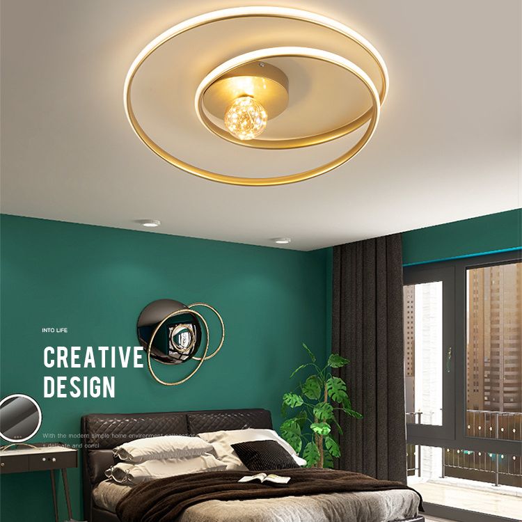 Modern Creative LED Ceiling Light Aluminium Linear Ceiling Fixture with Silica Gel Shade