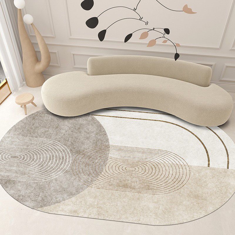 Red Modern Carpet Line Polyester Carpet Stain Resistant Carpet for Living Room