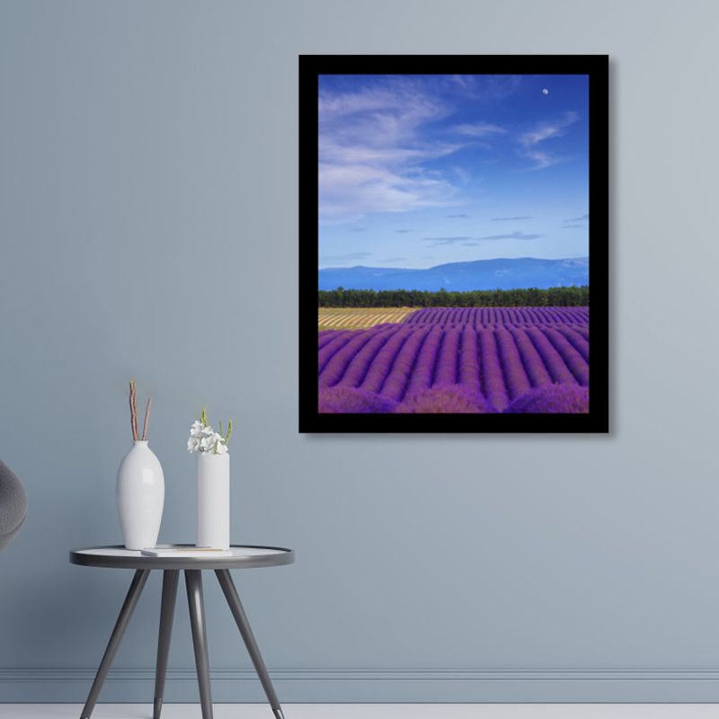 Toile murale imprimée de paysage de champ de lavande, décoration murale de couleur foncée pour chambre