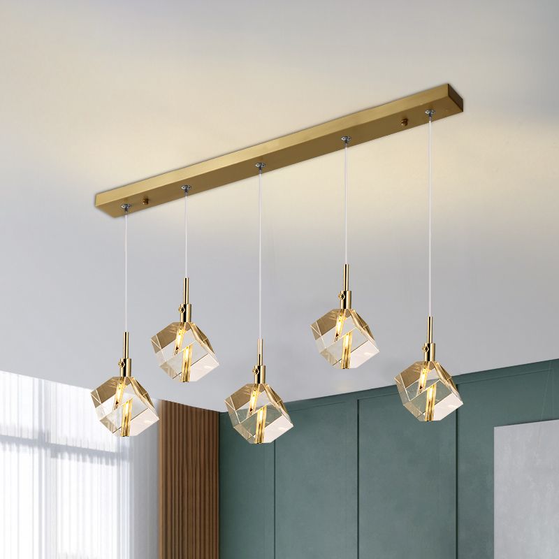 Unique Shape Hanging Lighting Modern Style Crystal Pendant Lamp for Bedroom