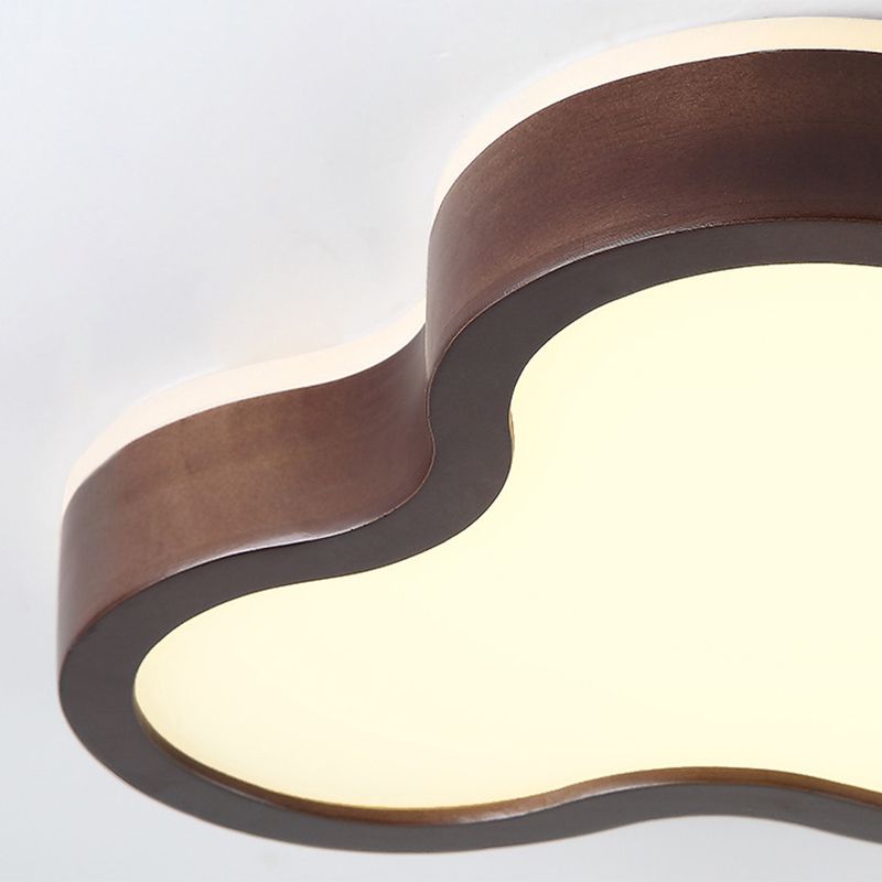 Plafonnier étoile 1 lumière en bois, spot nordique à encastrer pour chambre d'enfant