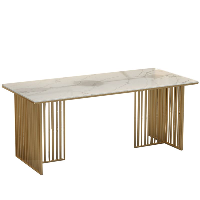 Luxury 1/5 Pieces Rectangle Dining Set Sintered Stone Dining Table with Leather Chairs