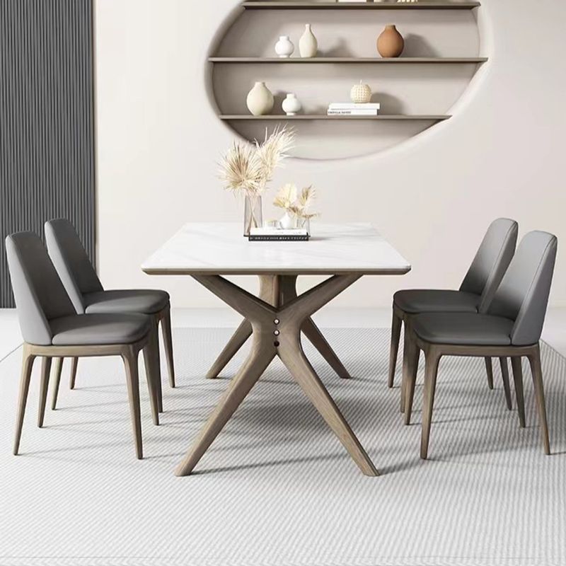 Modern 1/2/5/6 Pieces Dining Set Rectangle Stone Dining Table for Dining Room